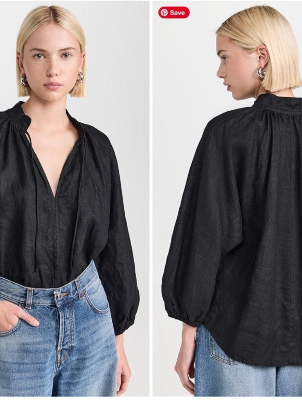 AYR Good Aura black linen top